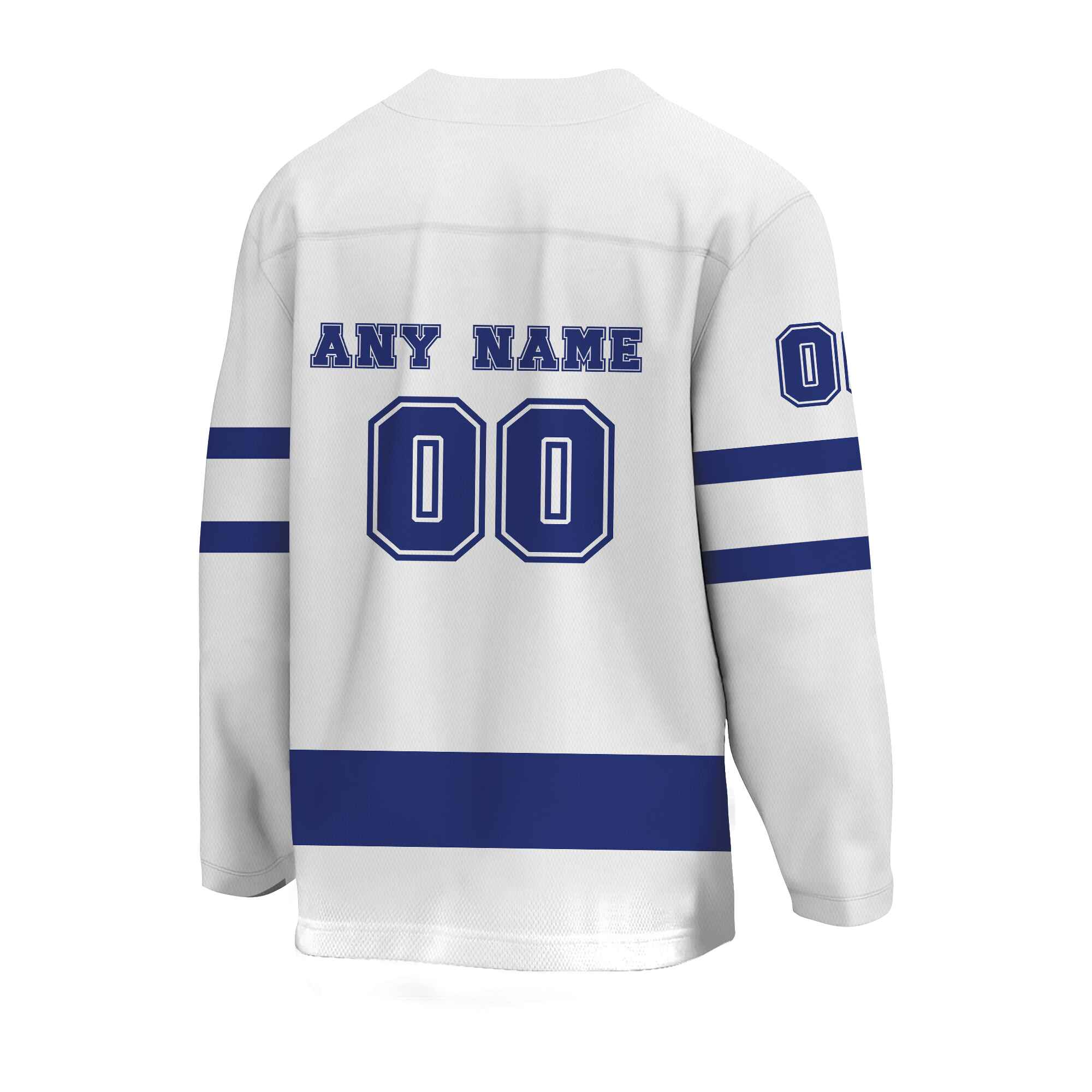 Custom White-Blue Hockey Jersey 02