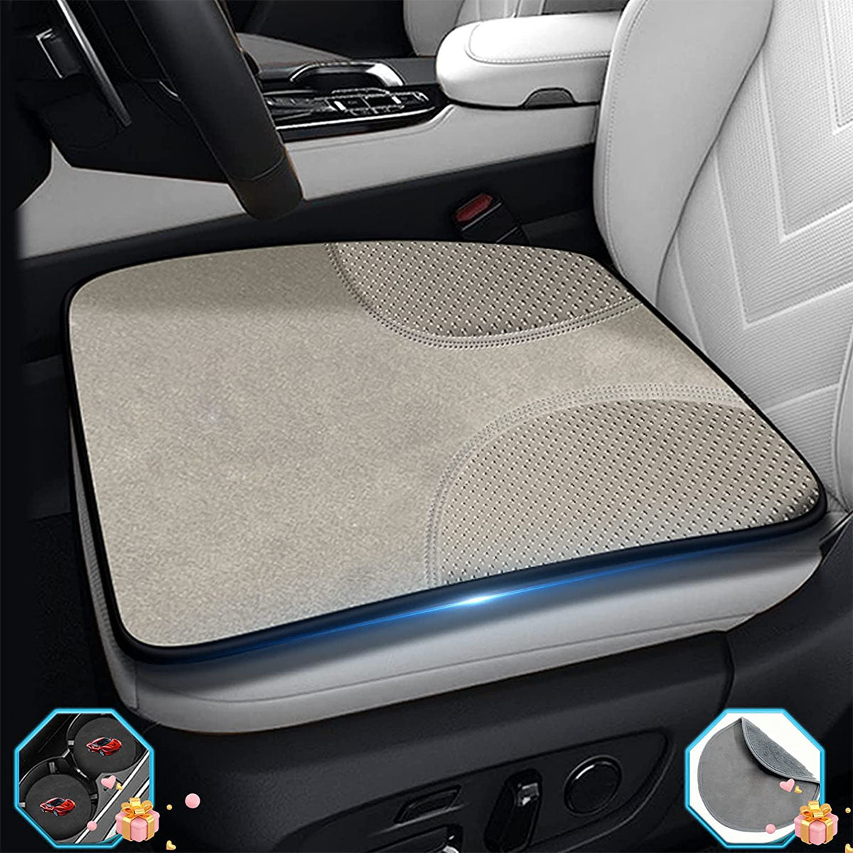 Car Seat Cushion, Custom logo For Your Cars, Double Sided Seat Cushion, Breathable Suede + Ice Silk Car Seat Cushion, Comfort Seat Covers Cushion TY19979