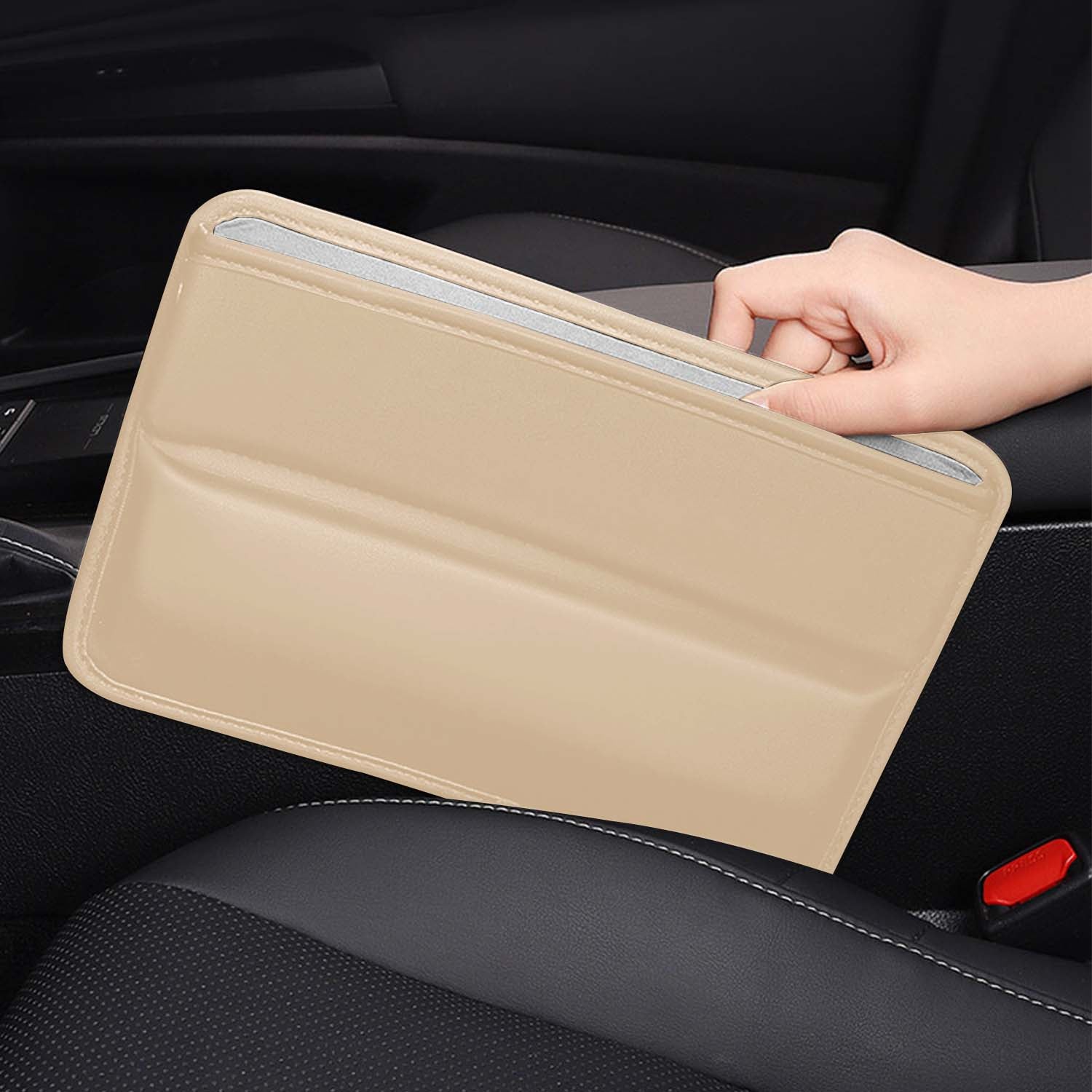 Car Seat Gap Filler Organizer, Custom-Fit For Car, Multifunctional PU Leather Console Side Pocket Organizer for Cellphones, Cards, Wallets, Keys WAHY226