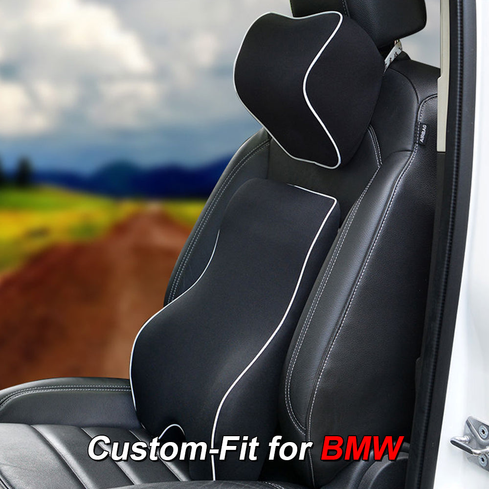 Lumbar Support Cushion for Car and Headrest Neck Pillow Kit, Custom-Fit For Car, Ergonomically Design for Car Seat, Car Accessories WAKX254