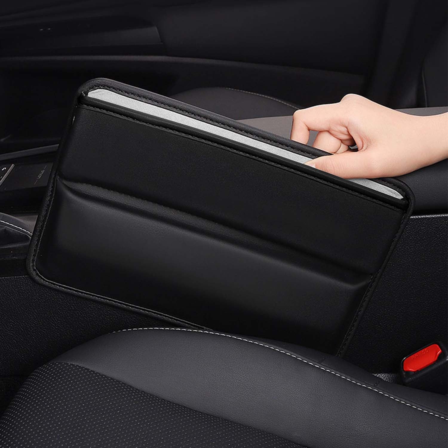 Car Seat Gap Filler Organizer, Custom-Fit For Car, Multifunctional PU Leather Console Side Pocket Organizer for Cellphones, Cards, Wallets, Keys WAHY226