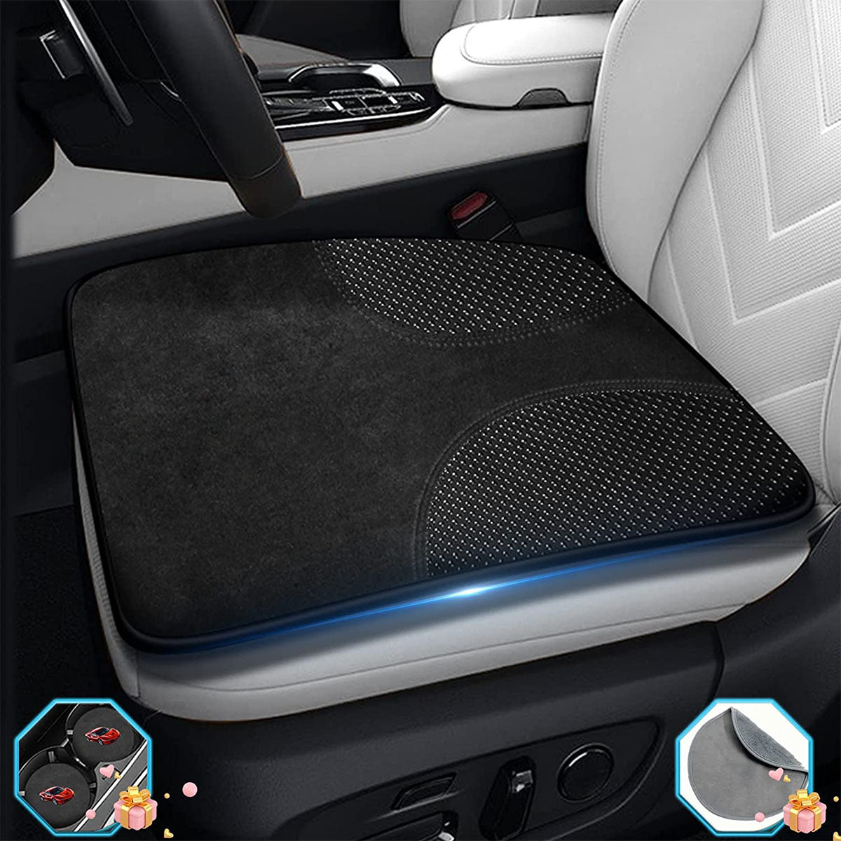 Car Seat Cushion, Custom Fit For Your Cars, Double Sided Seat Cushion, Breathable Suede + Ice Silk Car Seat Cushion, Comfort Seat Covers Cushion VE19979