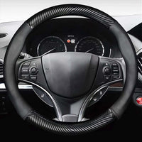 Thumbnail for Car Steering Wheel Cover, Custom Fit For Your Cars, Leather Nonslip 3D Carbon Fiber Texture Sport Style Wheel Cover for Women, Interior Modification for All Car Accessories MT18992