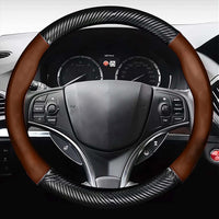 Thumbnail for Car Steering Wheel Cover, Custom Fit For Your Cars, Leather Nonslip 3D Carbon Fiber Texture Sport Style Wheel Cover for Women, Interior Modification for All Car Accessories MY18992