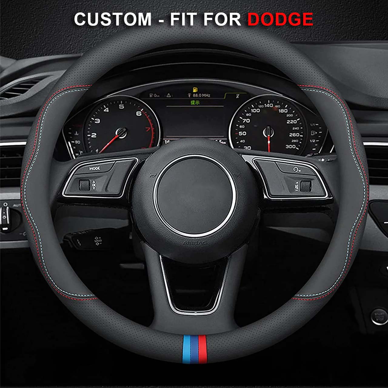 Steering Wheel Cover for Men and Women, Custom Logo For Cars, Leather Steering Wheel Cover, Universal Steering Wheel Cover for Cars, Vehicles, SUVs