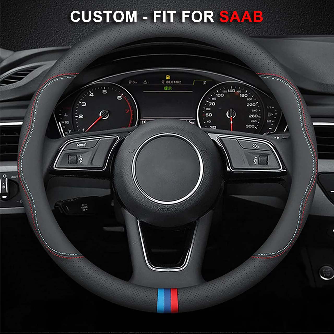 Steering Wheel Cover for Men and Women, Custom Logo For Cars, Leather Steering Wheel Cover, Universal Steering Wheel Cover for Cars, Vehicles, SUVs