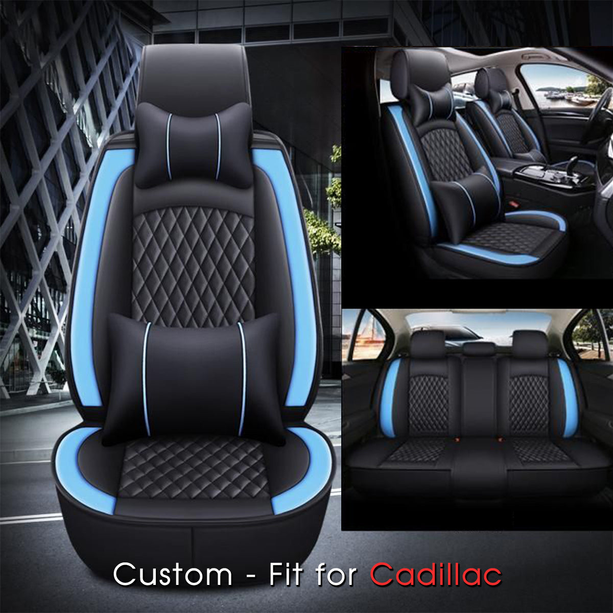 2 Car Seat Covers Full Set, Custom-Fit For Car, Waterproof Leather Front Rear Seat Automotive Protection Cushions, Car Accessories WACA211