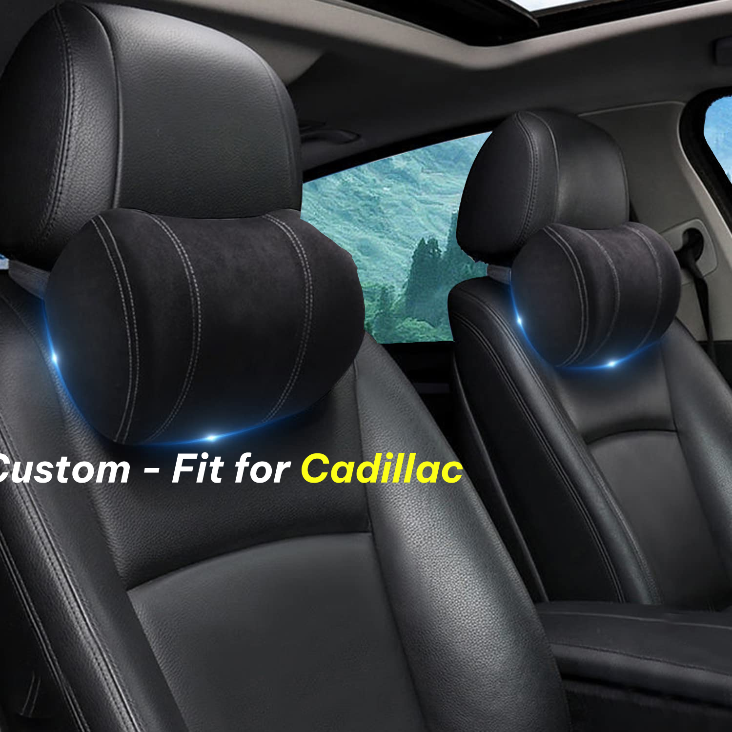 Car Headrest (2 PCS), Custom-Fit For Car, Update Version Premium Memory Foam Car Neck Pillow WACA227