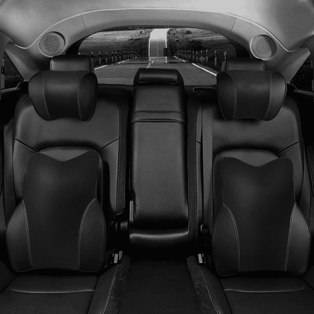 Car Headrest Neck Pillow and Lumbar Support Back Cushion Kit, Custom Fit For Your Cars, Memory Foam Erognomic, Car Accessories UE13992