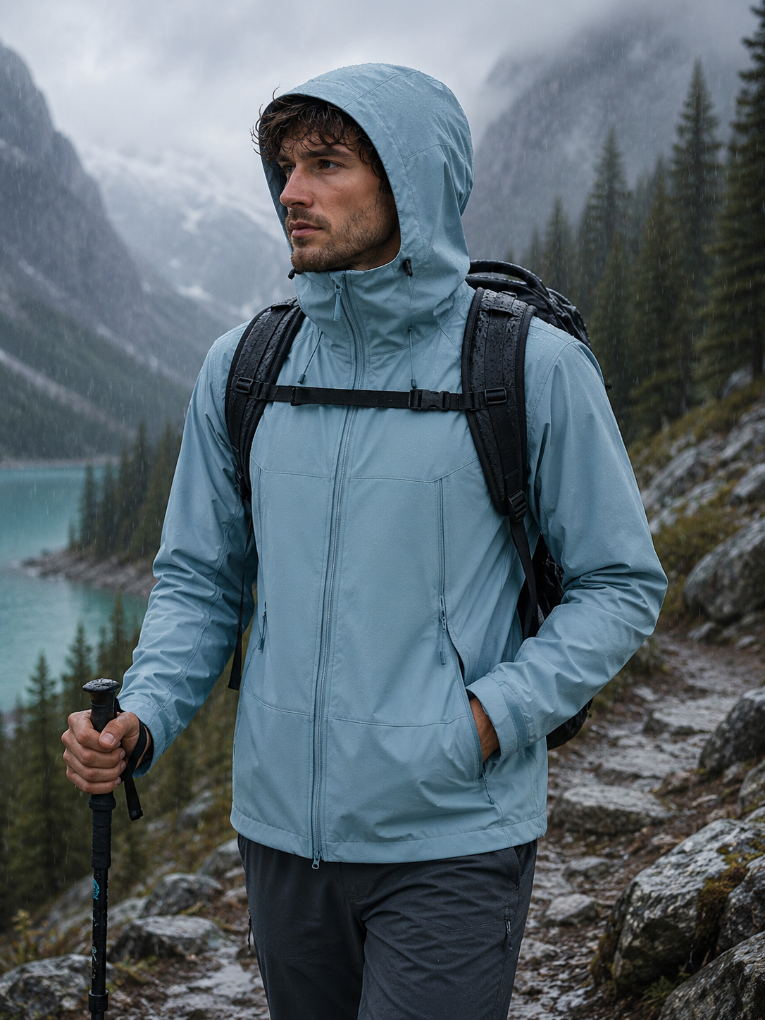 Men's & Women's Waterproof Softshell Jacket – Windproof Fleece-Lined Outdoor Hiking & Trekking Rain Coat