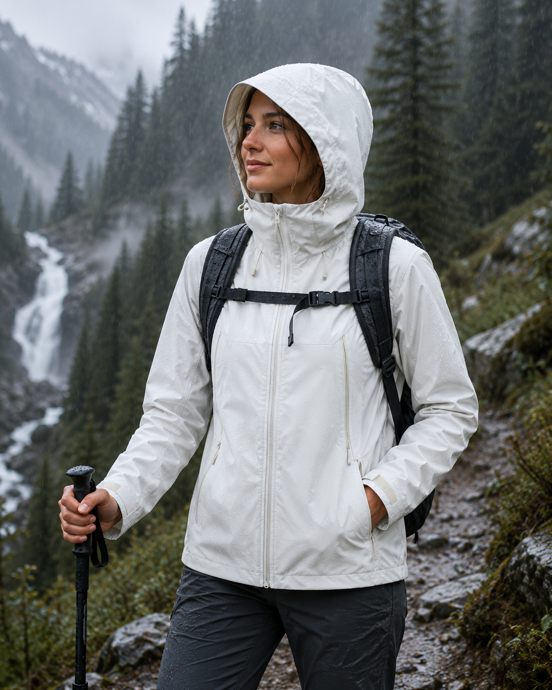 Men's & Women's Waterproof Softshell Jacket – Windproof Fleece-Lined Outdoor Hiking & Trekking Rain Coat