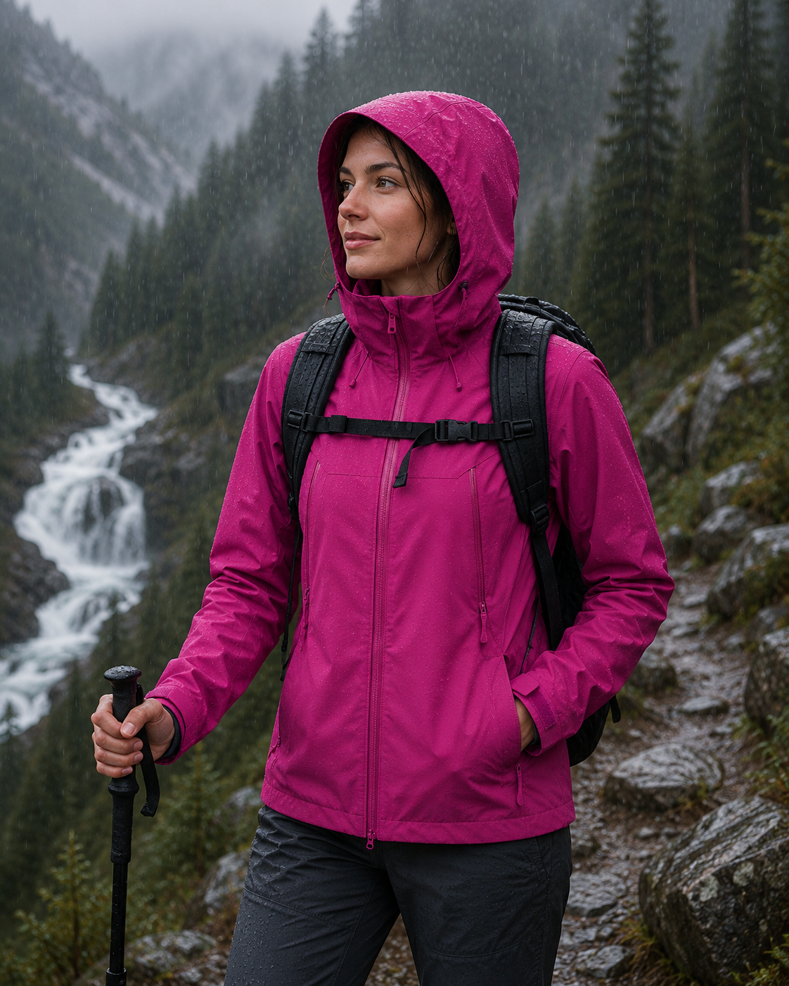 Men's & Women's Waterproof Softshell Jacket – Windproof Fleece-Lined Outdoor Hiking & Trekking Rain Coat