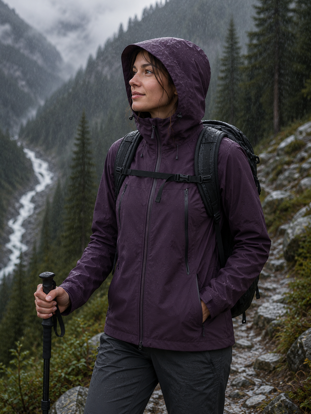 Men's & Women's Waterproof Softshell Jacket – Windproof Fleece-Lined Outdoor Hiking & Trekking Rain Coat