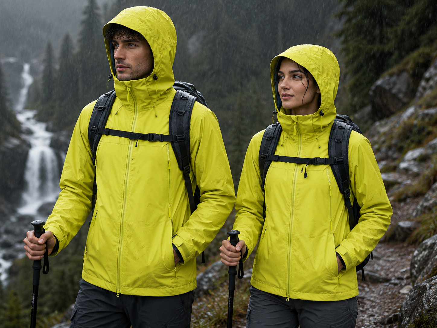 Men's & Women's Waterproof Softshell Jacket – Windproof Fleece-Lined Outdoor Hiking & Trekking Rain Coat