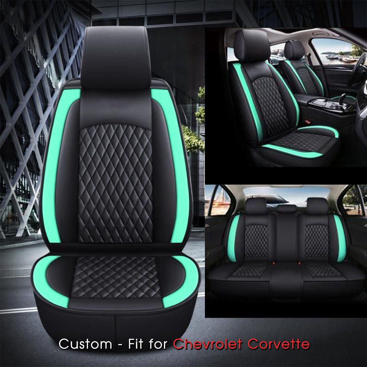 2 Car Seat Covers Full Set, Custom-Fit For Car, Waterproof Leather Front Rear Seat Automotive Protection Cushions, Car Accessories WACC211