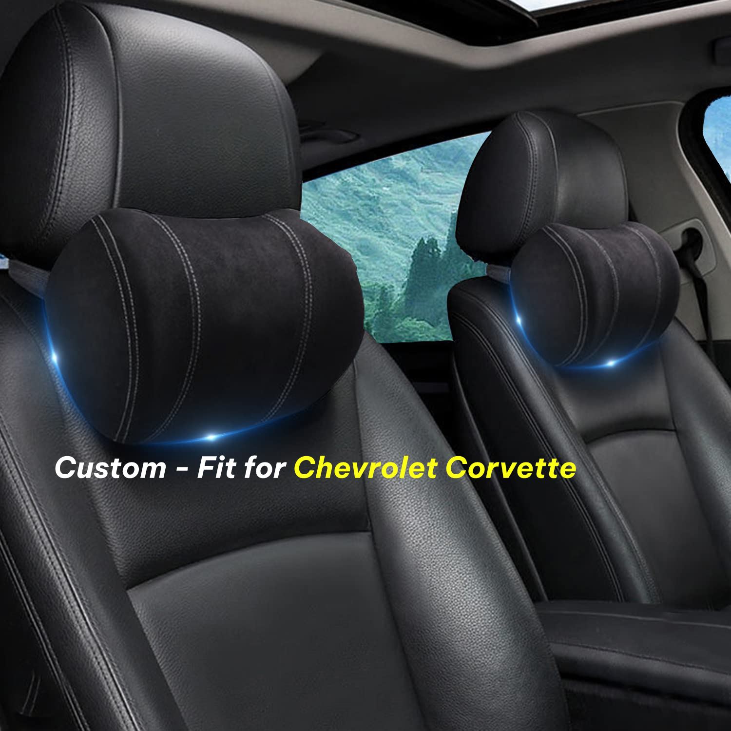 Car Headrest (2 PCS), Custom-Fit For Car, Update Version Premium Memory Foam Car Neck Pillow WACC227