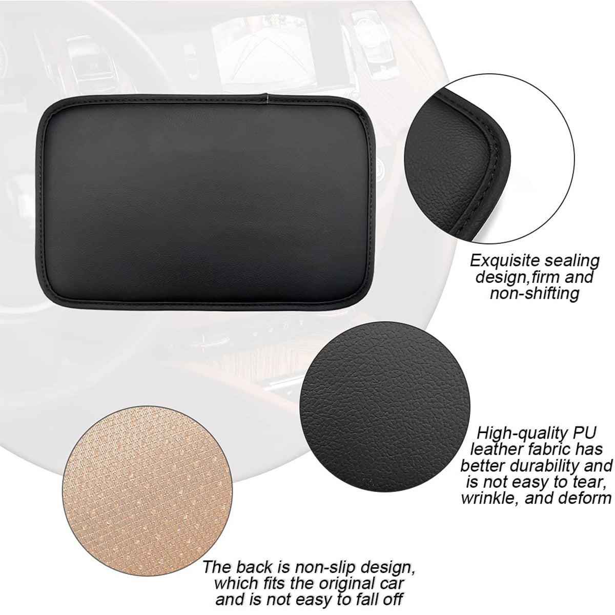 Leather Center Console Cushion Pad, Custom Fit For Your Cars, Waterproof Armrest Seat Box Cover Fit, Car Interior Protection Accessories, Car Accessories MA13991