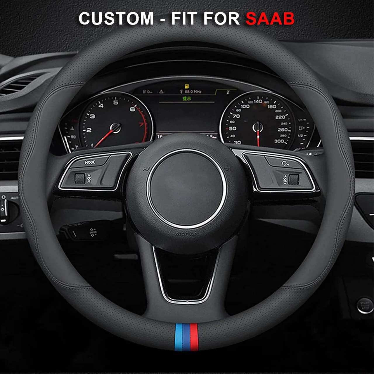 Steering Wheel Cover for Men and Women, Custom Logo For Cars, Leather Steering Wheel Cover, Universal Steering Wheel Cover for Cars, Vehicles, SUVs