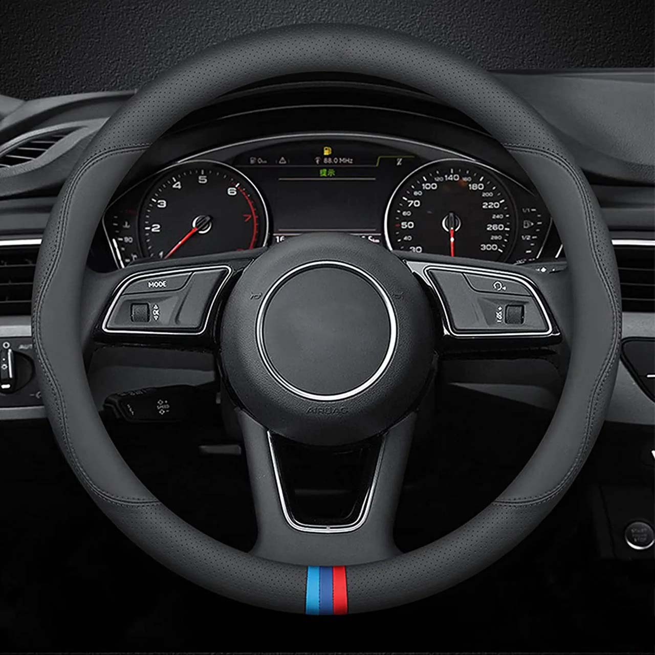 Car Steering Wheel Cover 2024 Update Version, Custom Fit For Your Cars, Premium Leather Car Steering Wheel Cover with Logo, Car Accessories TS18991