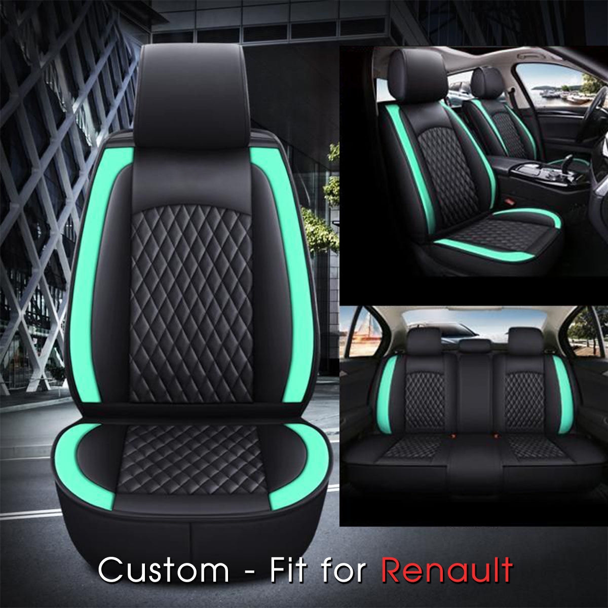 2 Car Seat Covers Full Set, Custom-Fit For Car, Waterproof Leather Front Rear Seat Automotive Protection Cushions, Car Accessories WASA2111