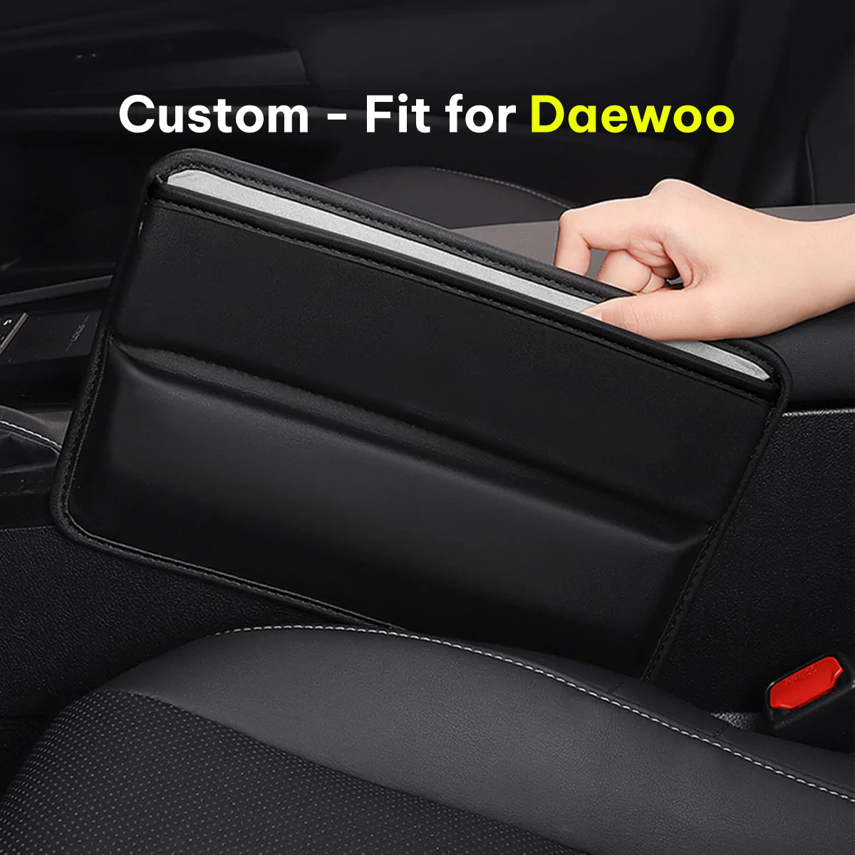 Car Seat Gap Filler Organizer, Custom-Fit For Car, Multifunctional PU Leather Console Side Pocket Organizer for Cellphones, Cards, Wallets, Keys WADA226