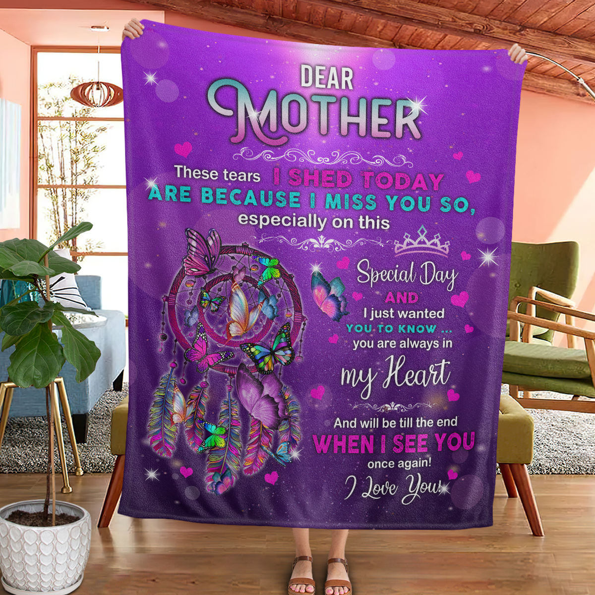 Personalized Custom Name Dear Mother These Tears I Shed Today Dreamcatcher Fleece Blanket Gift For Mom Mother