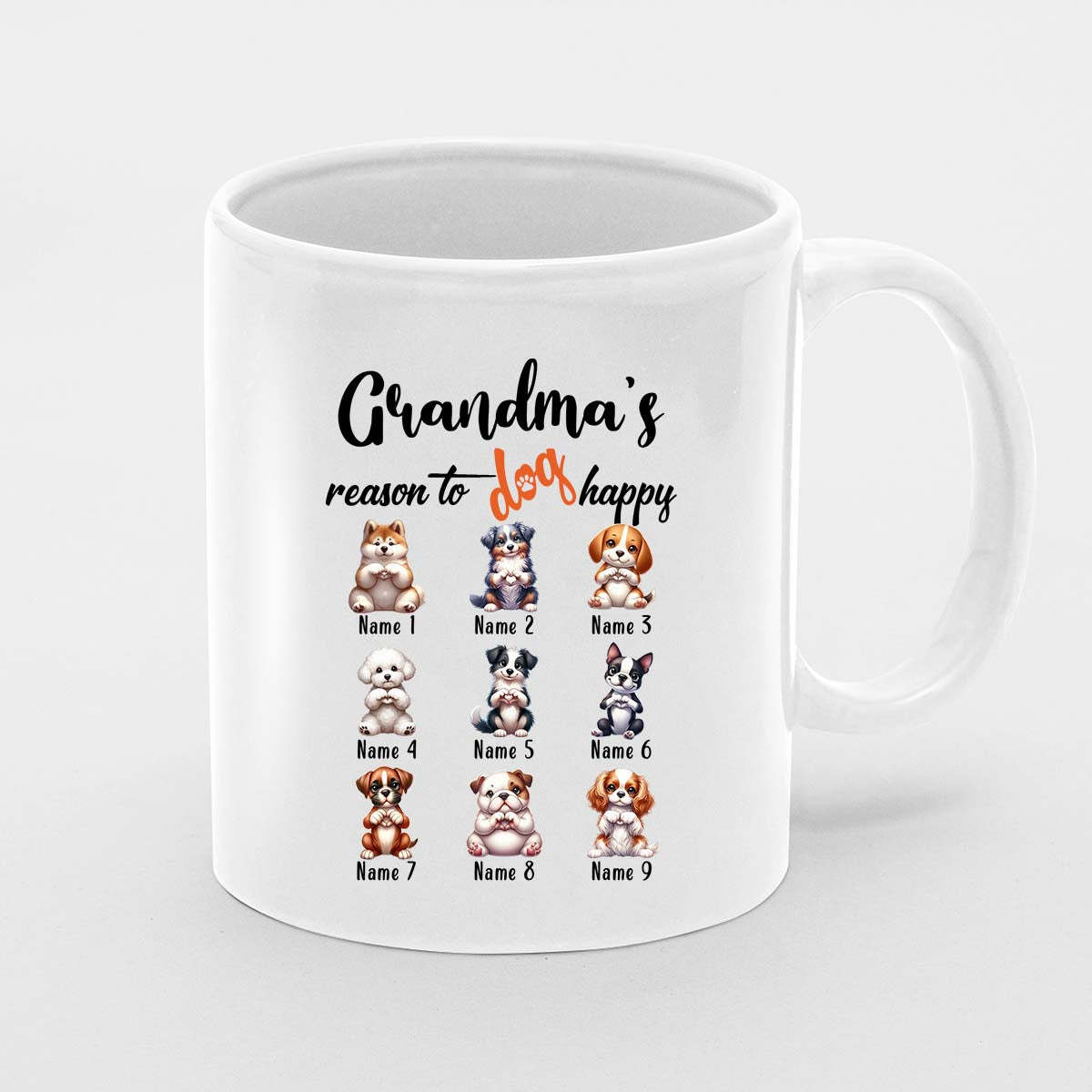 Personalised Mother's Day Mug, Nanny Gift, Best Nan Mug, Mummy Mug, Personalised Mug, New Nanny Mug , First Mothers Day, New Mum Gift, Grandma's Reason To Dog Happy