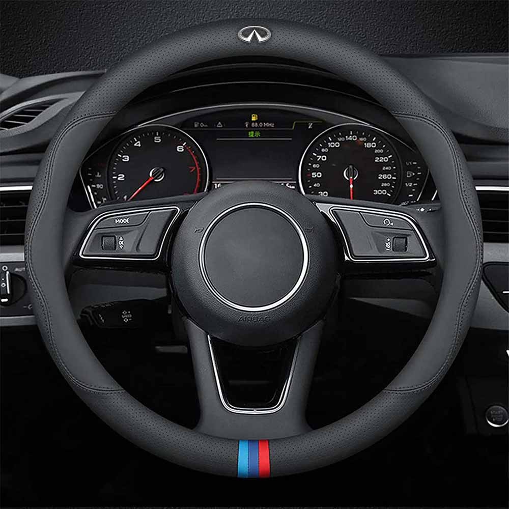 Car Steering Wheel Cover 2024 Update Version, Custom Fit For Your Cars, Premium Leather Car Steering Wheel Cover with Logo, Car Accessories IN18991