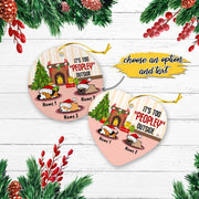 It's Too Peopley Outside Personalized Custom Christmas Premium Ceramic Ornaments Gift For Family, Christmas Holiday