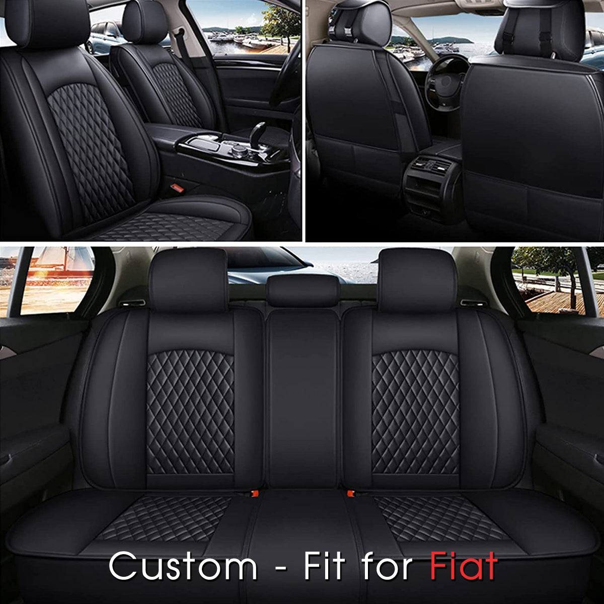 Car Seat Covers Full Set, Custom-Fit For Car, Waterproof Leather Front Rear Seat Automotive Protection Cushions, Car Accessories WAFT211