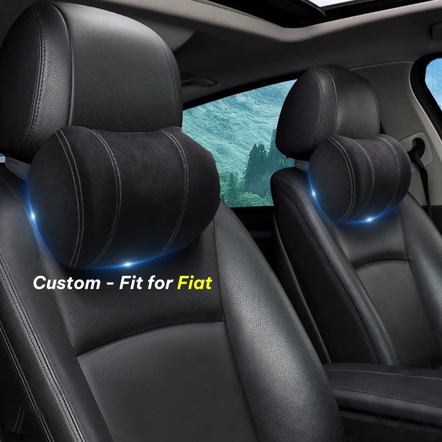 Car Headrest (2 PCS), Custom-Fit For Car, Update Version Premium Memory Foam Car Neck Pillow WAFT227