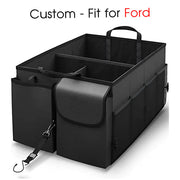 Car Trunk Organizer - Collapsible, Custom fit for All Cars, Multi-Compartment Automotive SUV Car Organizer for Storage w/ Adjustable Straps - Car Accessories for Women and Men FD12993