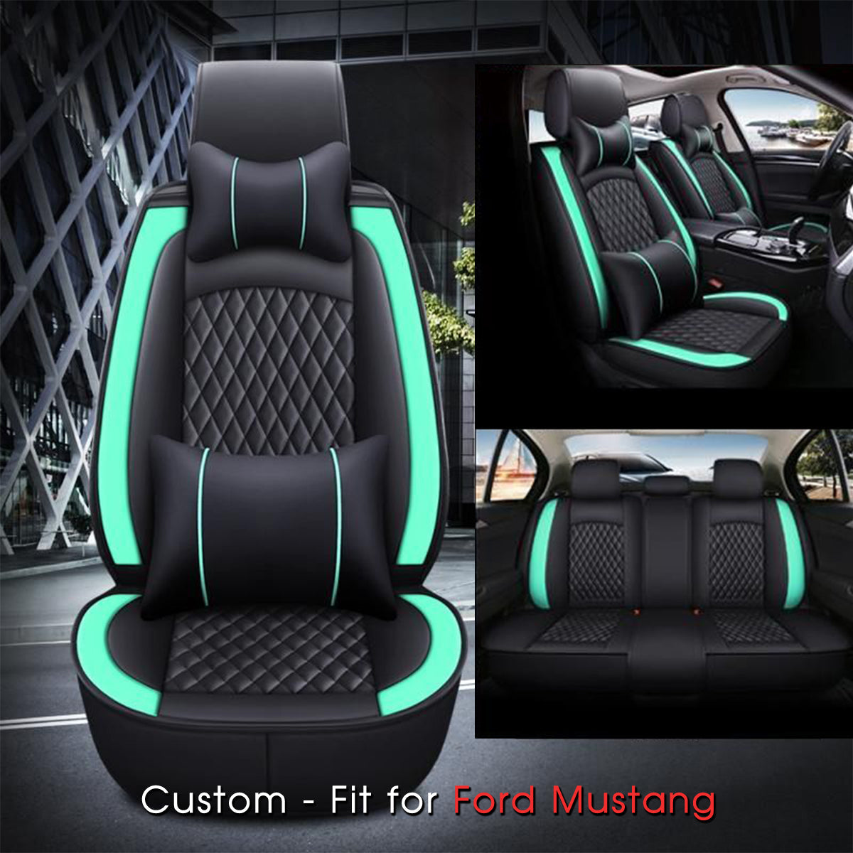 2 Car Seat Covers Full Set, Custom-Fit For Car, Waterproof Leather Front Rear Seat Automotive Protection Cushions, Car Accessories WAFM211