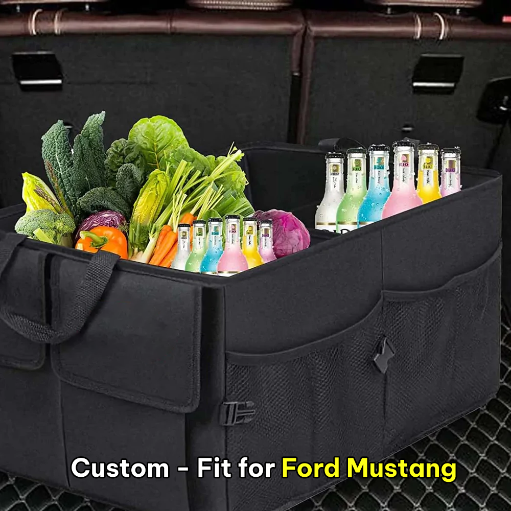 Car Trunk Organizer, Custom-Fit For Ford Mustang, Foldable Car Trunk Storage Box, Storage Bag, Waterproof, Dust-proof, Stain-Resistant, Car Accessories WAFM229