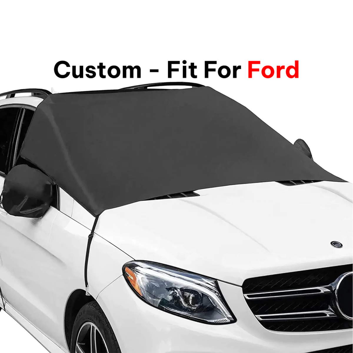 Car Windshield Snow Cover, Custom-Fit For Car, Large Windshield Cover for Ice and Snow Frost with Removable Mirror Cover Protector, Wiper Front Window Protects Windproof UV Sunshade Cover WAFD235