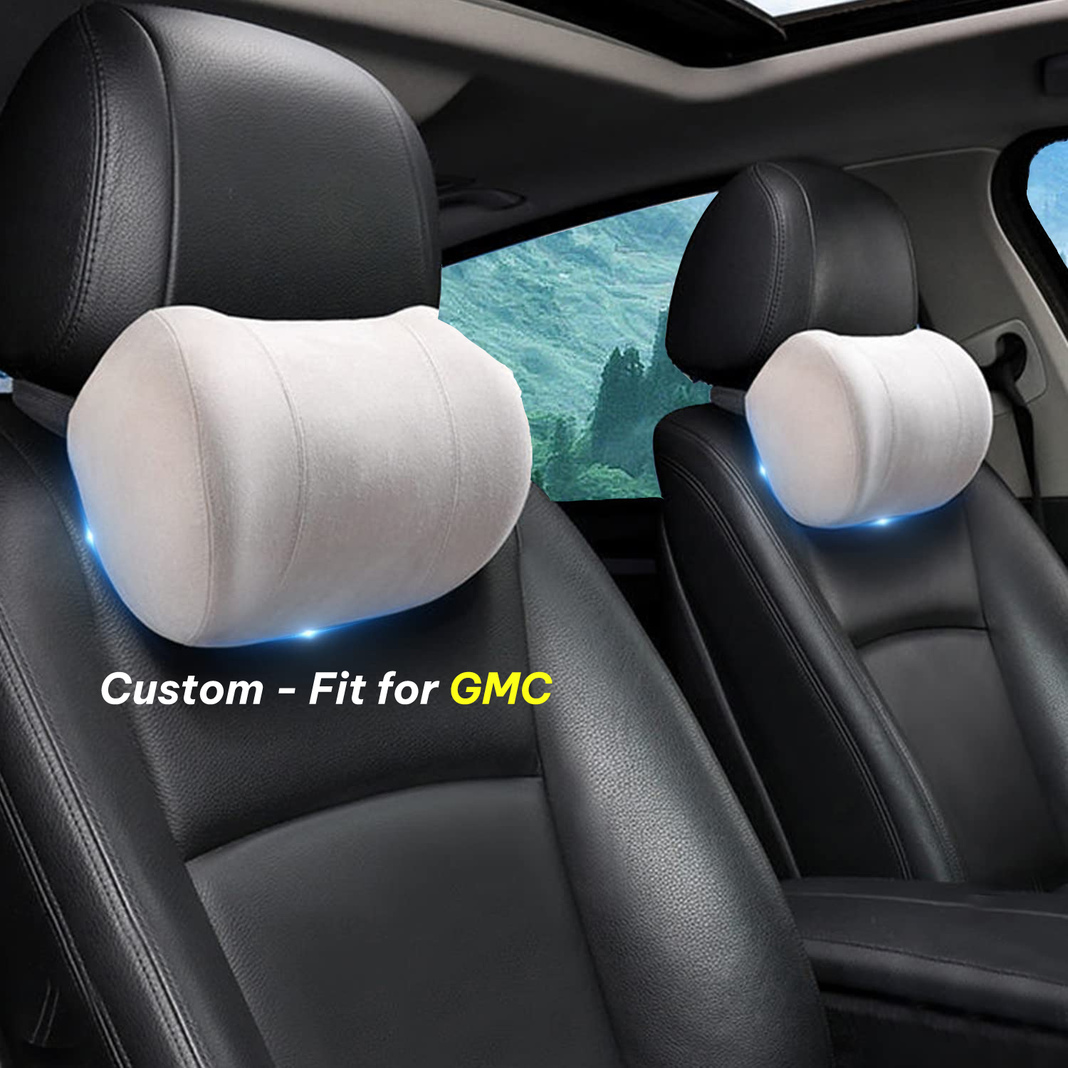 Car Headrest (2 PCS), Custom-Fit For Car, Update Version Premium Memory Foam Car Neck Pillow WAWQ227