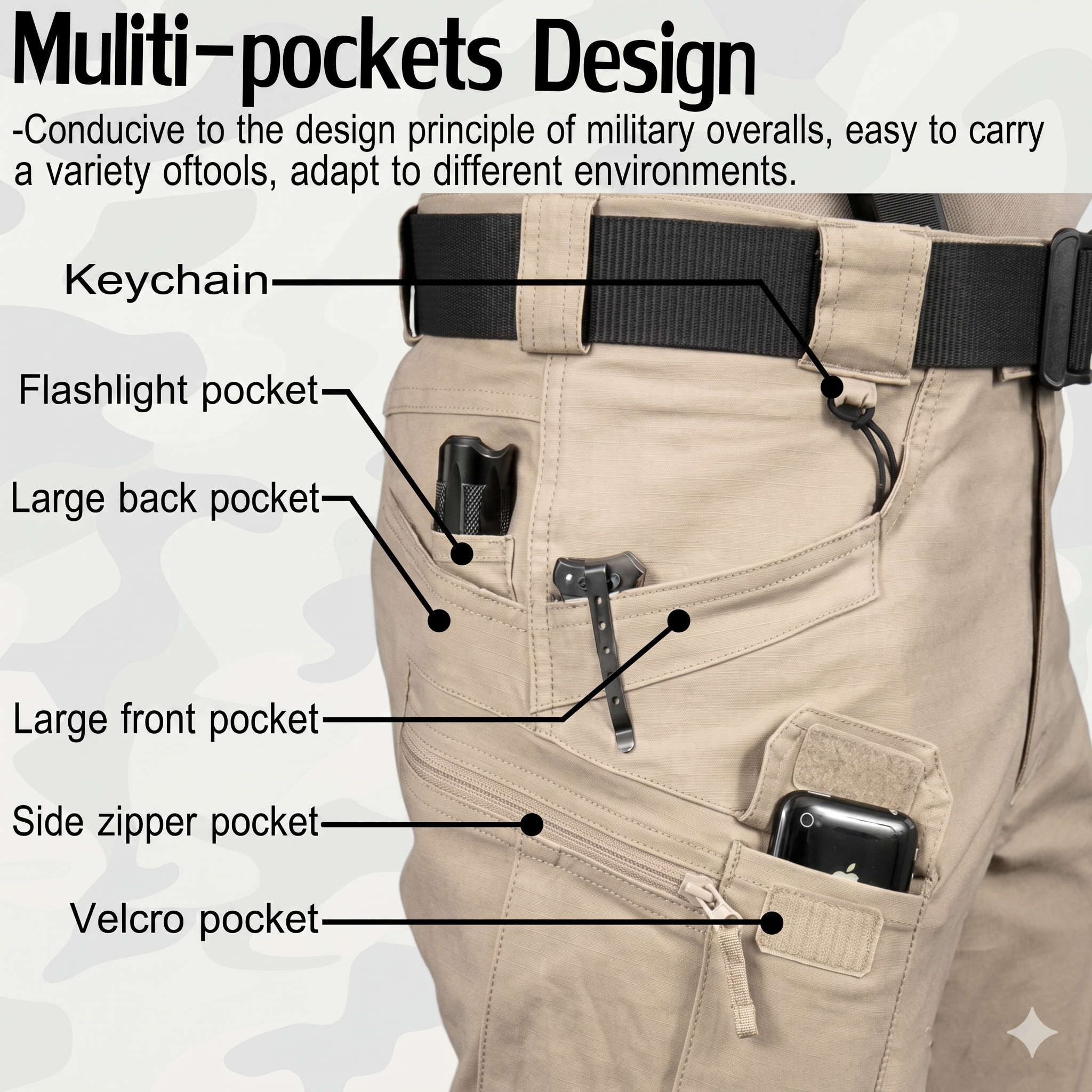 Men's Tactical Cargo Pants – Multi-Pocket Outdoor Utility Trousers