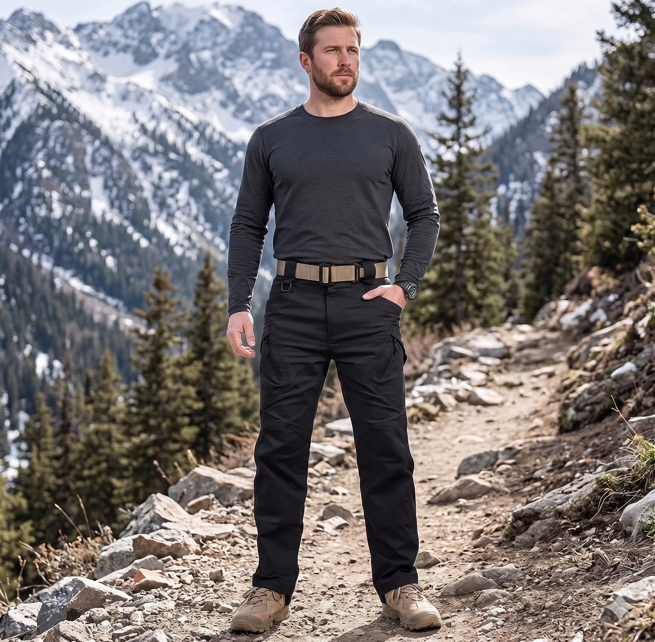 Men’s Waterproof Tactical Cargo Pants – Multi-Pocket Outdoor Hiking Utility Trousers