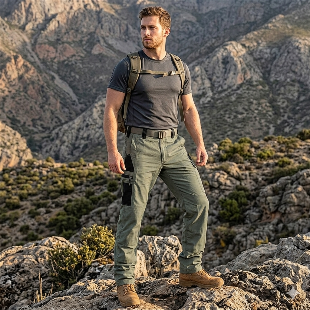 Men's Tactical Cargo Pants – Multi-Pocket Outdoor Utility Trousers for Hiking, Camping & Field Activities