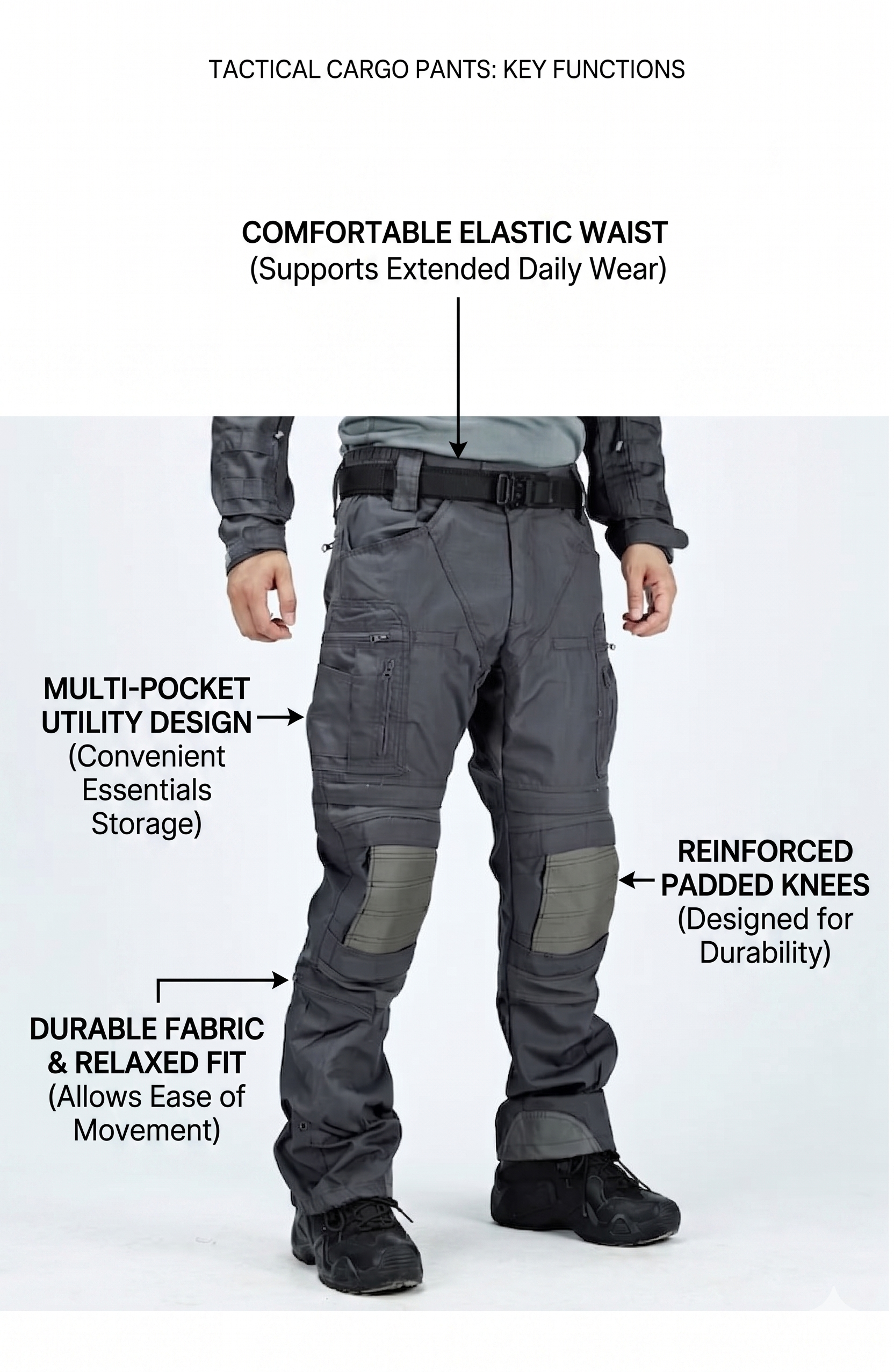 Men’s Tactical Cargo Pants – Multi-Pocket Outdoor Work Combat Style Trousers