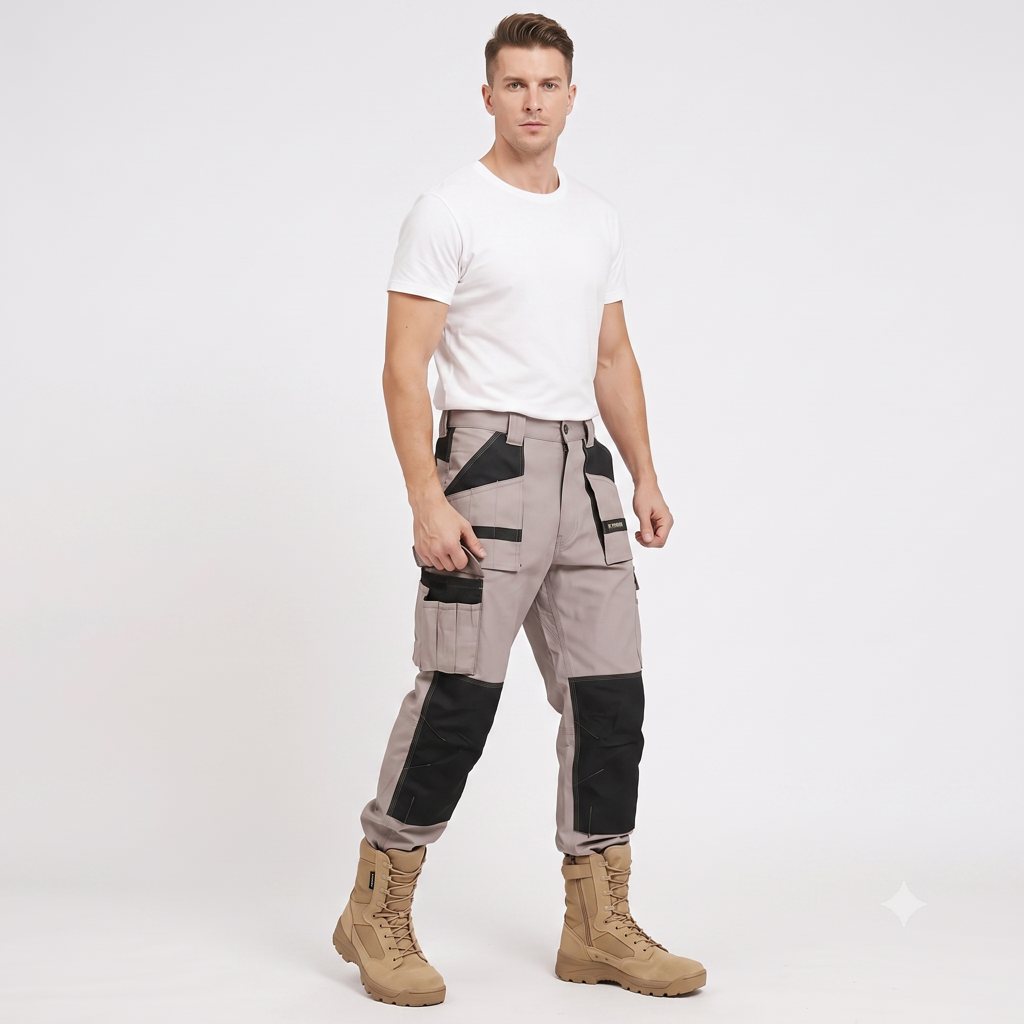 Men's Heavy-Duty Work Pants – Cotton Multi-Pocket Utility Trousers
