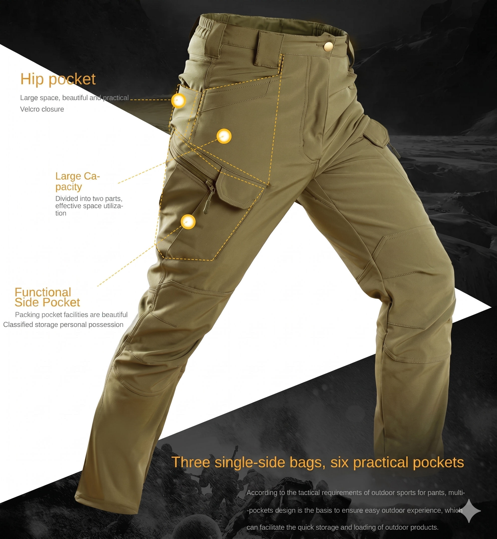 Men’s Soft Shell Tactical Set – Waterproof Fleece Lined Multi-Pocket Outdoor Wear