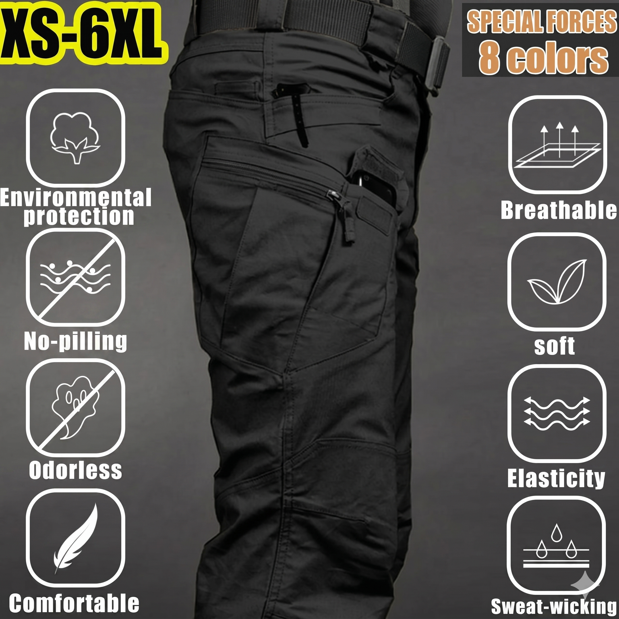 Men's Tactical Cargo Pants – Multi-Pocket Outdoor Utility Trousers