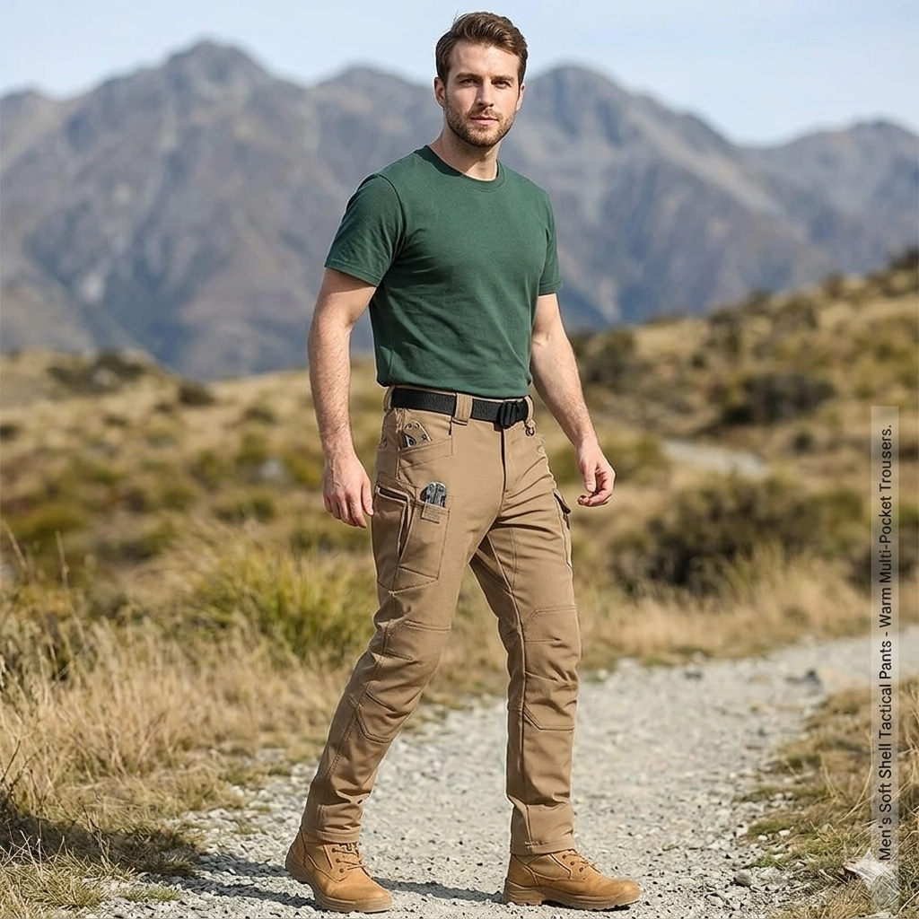 Men’s Soft Shell Outdoor Pants – Warm Multi-Pocket Wear-Resistant Winter Tactical Trousers