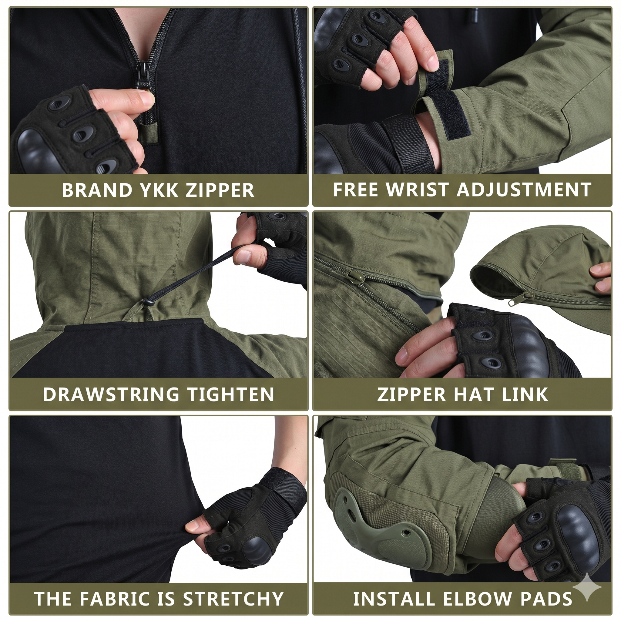Hooded Tactical Combat Shirt – Long Sleeve Camouflage Outdoor Performance Top
