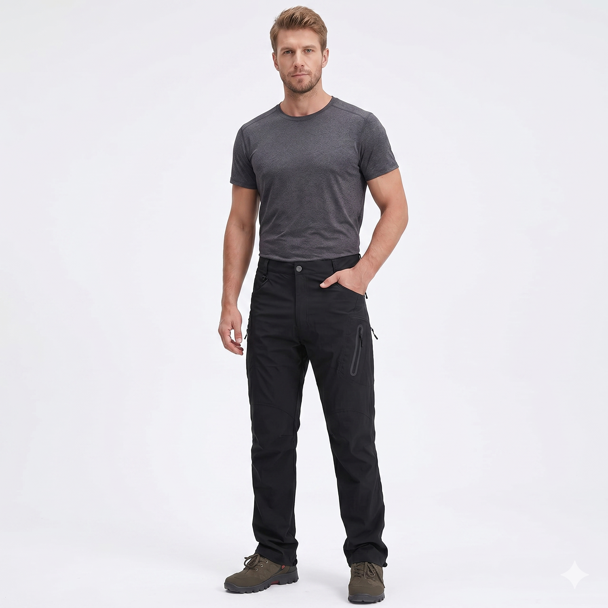 Men's Lightweight Outdoor Cargo Pants – Quick-Dry Multi-Pocket Utility Trousers