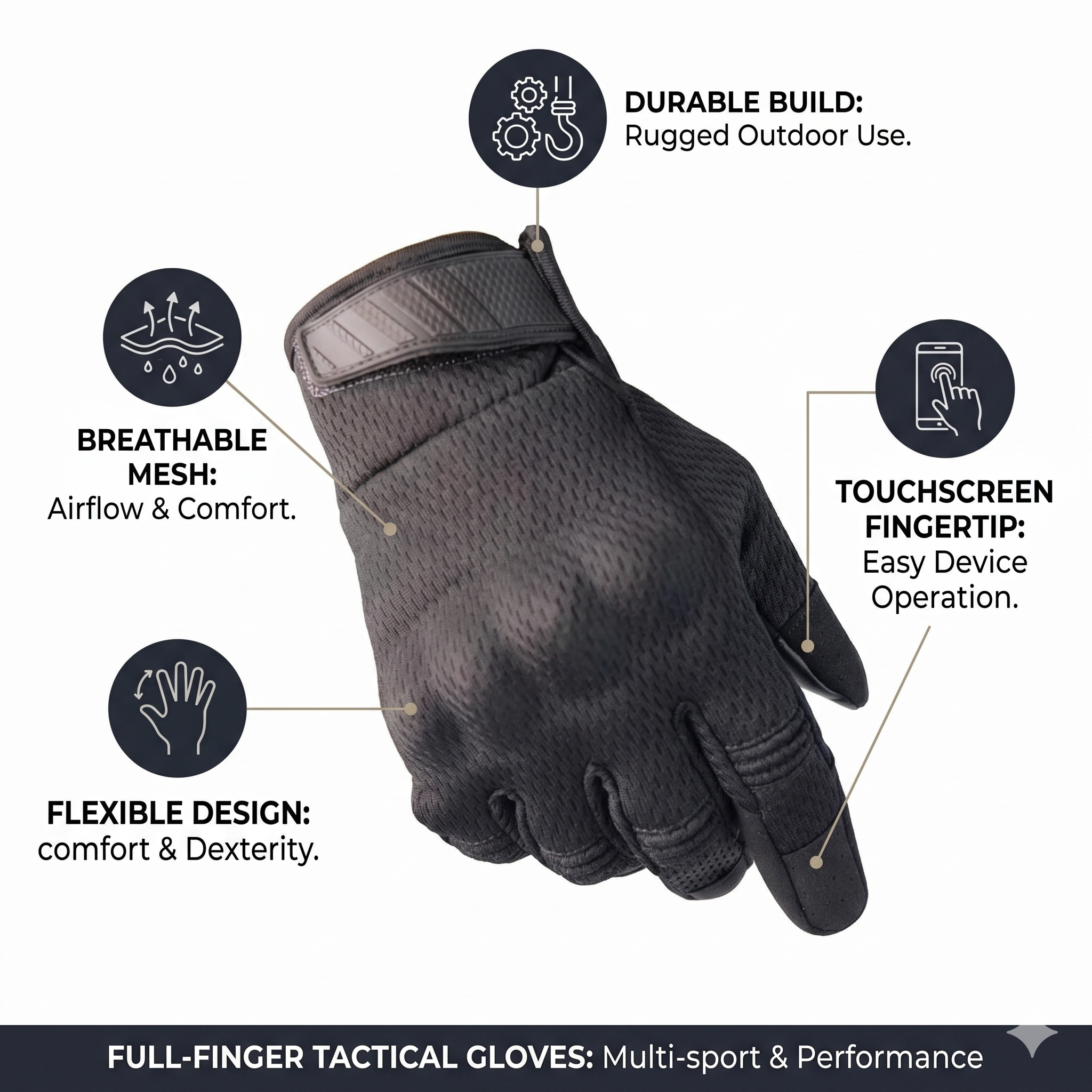 Full Finger Tactical Gloves – Touchscreen Outdoor Performance Gloves