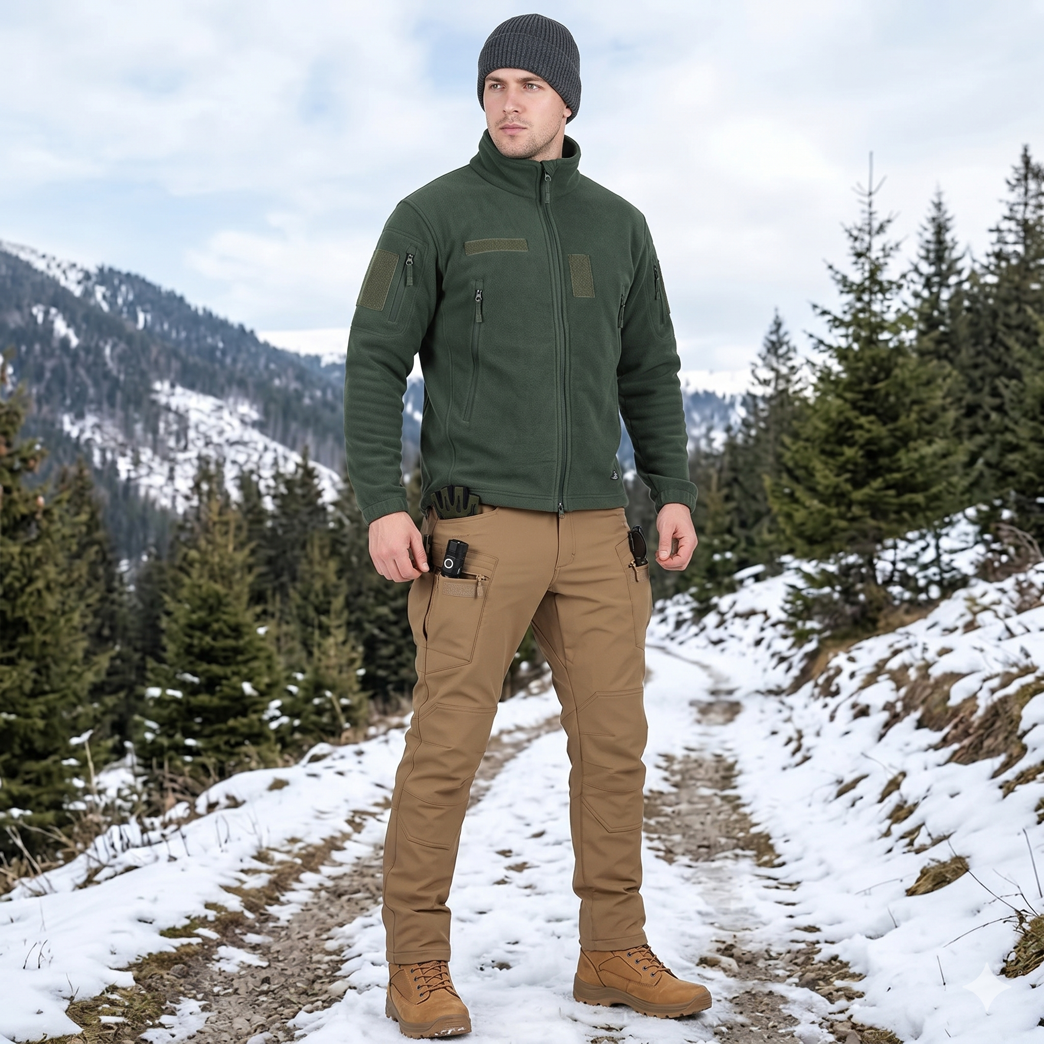 Men’s Soft Shell Outdoor Pants – Warm Multi-Pocket Wear-Resistant Winter Tactical Trousers