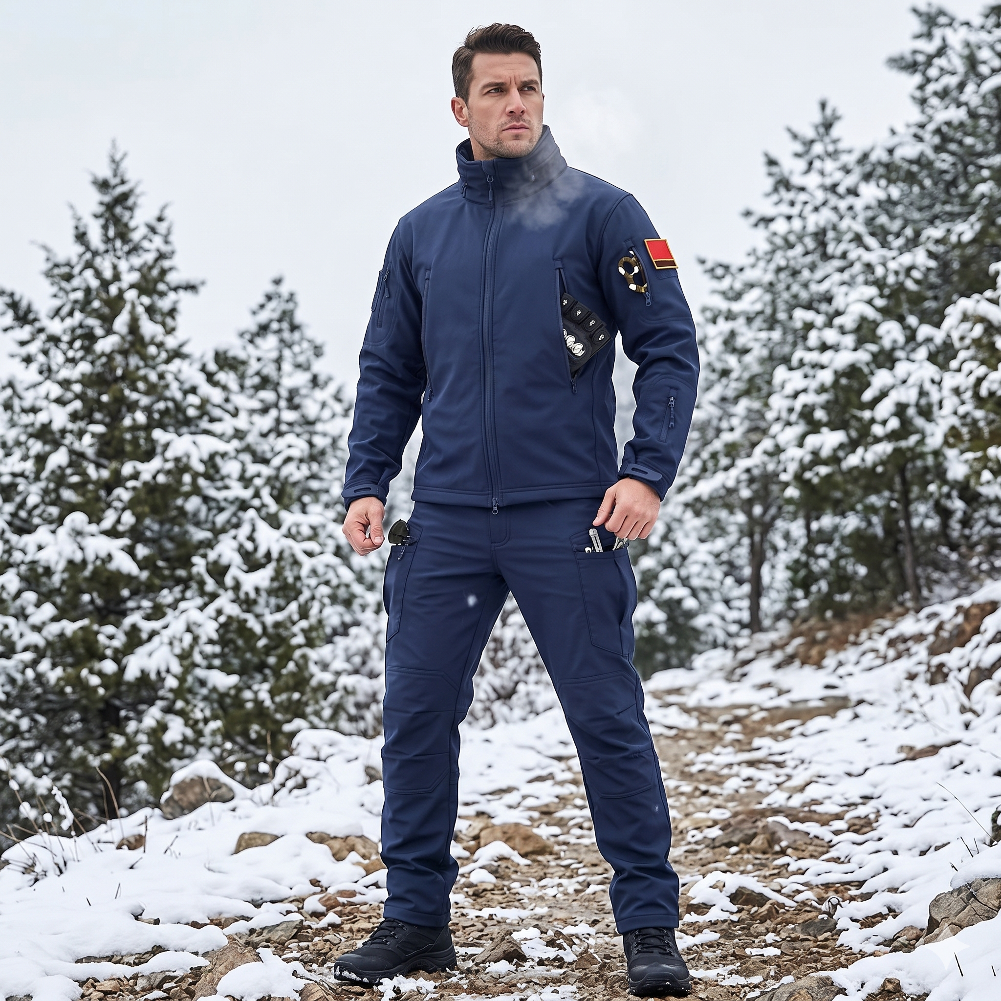 Men’s Soft Shell Tactical Set – Waterproof Fleece Lined Multi-Pocket Outdoor Wear