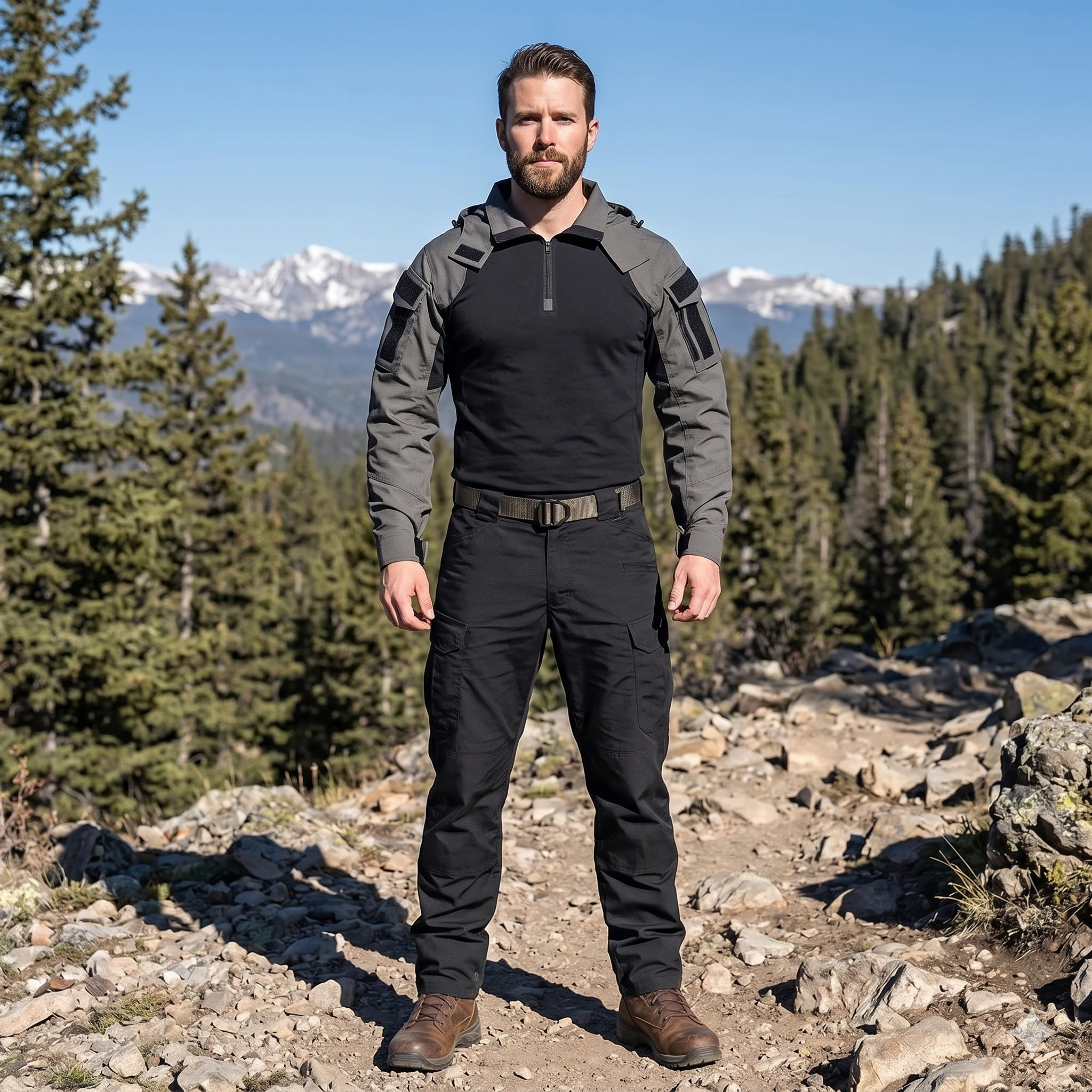 Hooded Tactical Combat Shirt – Long Sleeve Camouflage Outdoor Performance Top
